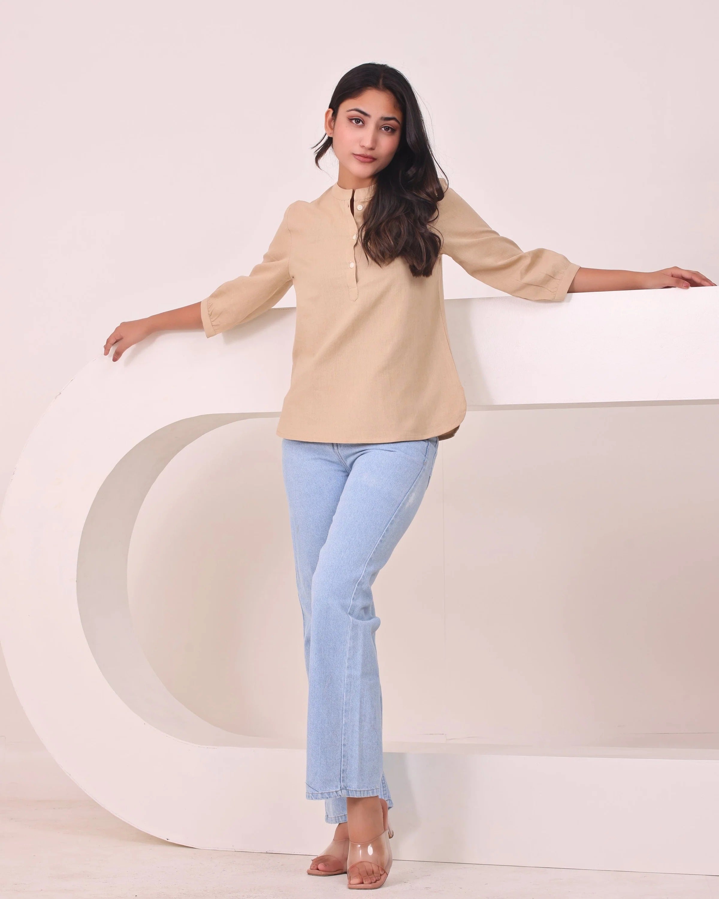 Sugnaa Short Kurta - Khaki
