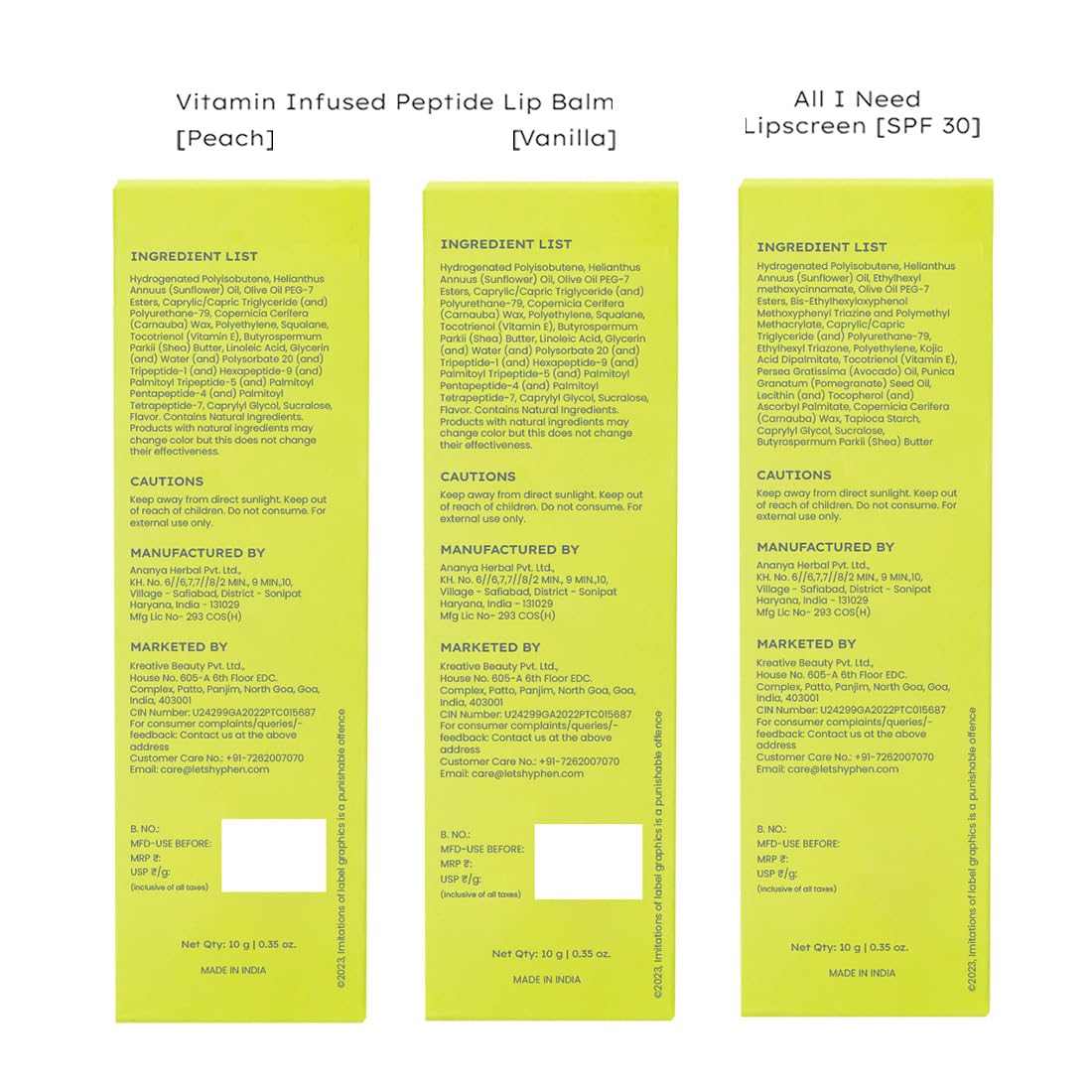 Hyphen Juicy Lips Or Nothing Kit - Lip Balm Combo- Pack of 3