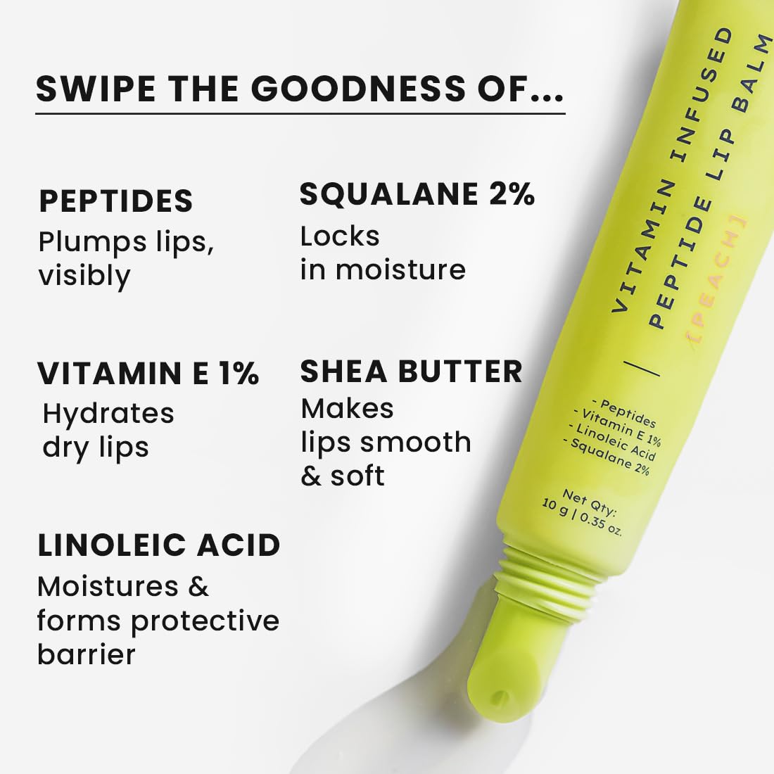 Hyphen Vitamin Infused Peptide Lip Balm - Peach