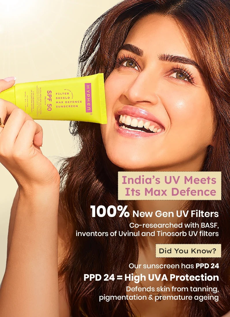Hyphen Filter shield sunscreen max defence spf 50 pa++++ - 40ml