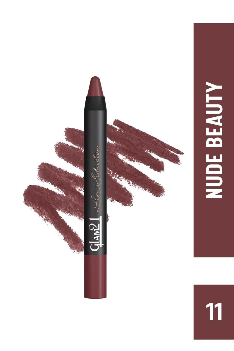 Glam21 Lip Seduction Non- Transfer Crayon Lipstick - Nude Beauty