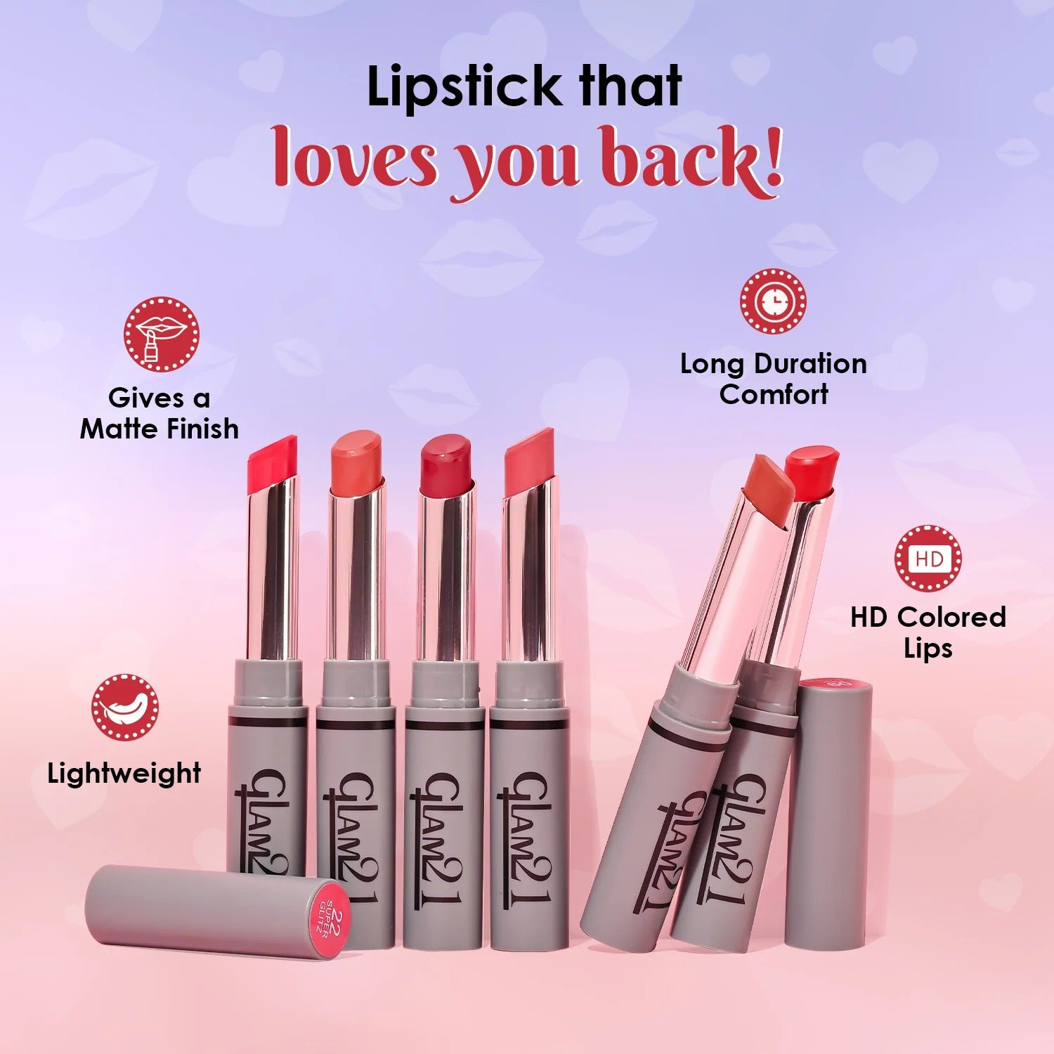 Glam21 Long Lasting Non-transfer Lipstick - Red Power