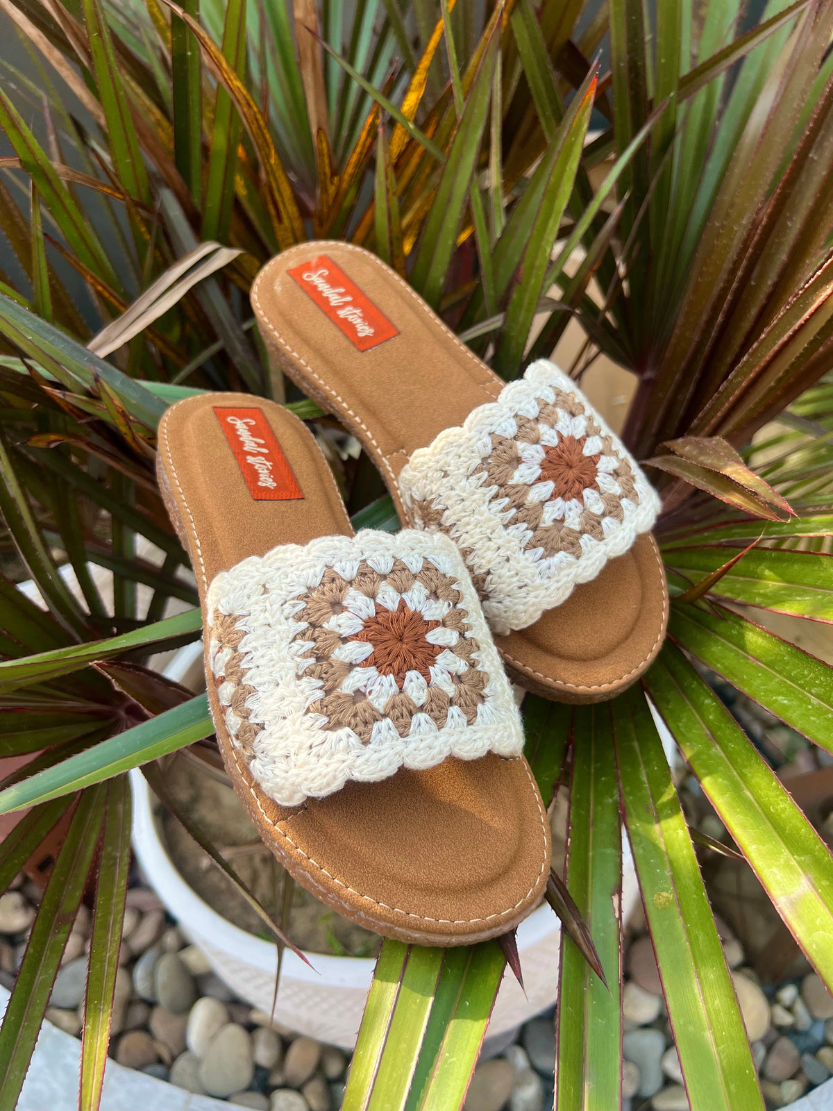 Sandal Stories Noor Crochet Comfort Flats - Sand Beige