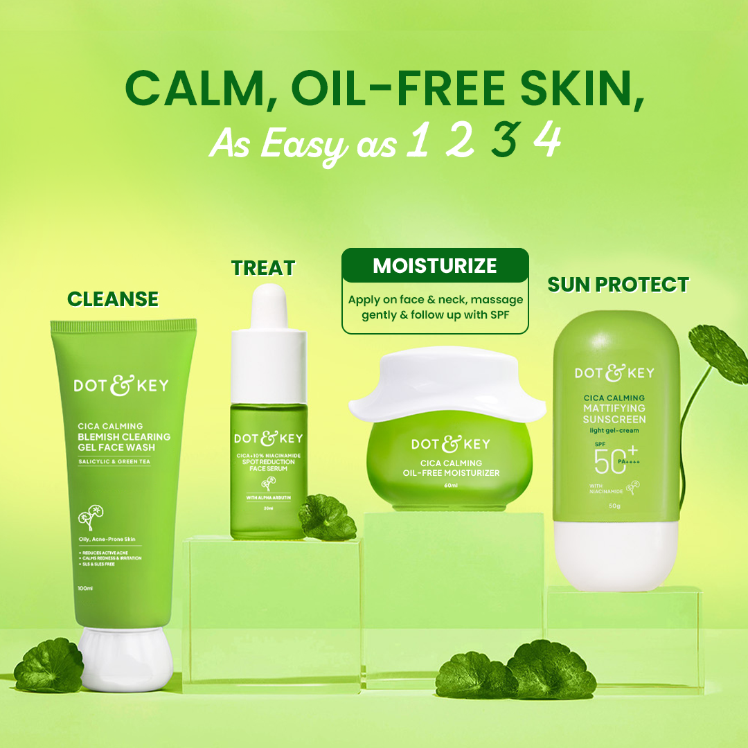 Dot & Key Cica Calming Oil Free Moisturizer, Pack of 2 - 160ml