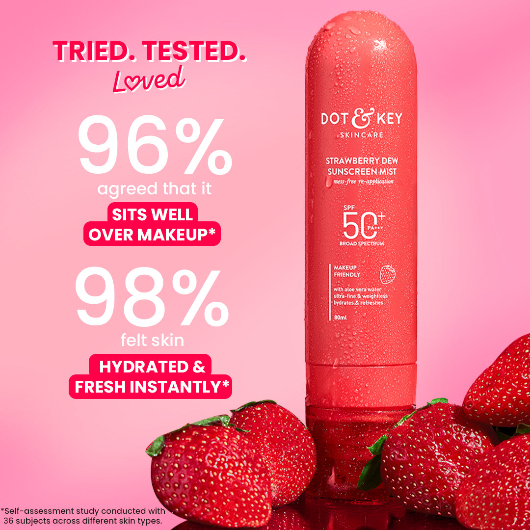 Dot & Key Strawberry Sunscreen Face Mist In-Vivo Tested SPF 50+ PA+++ - 80ml
