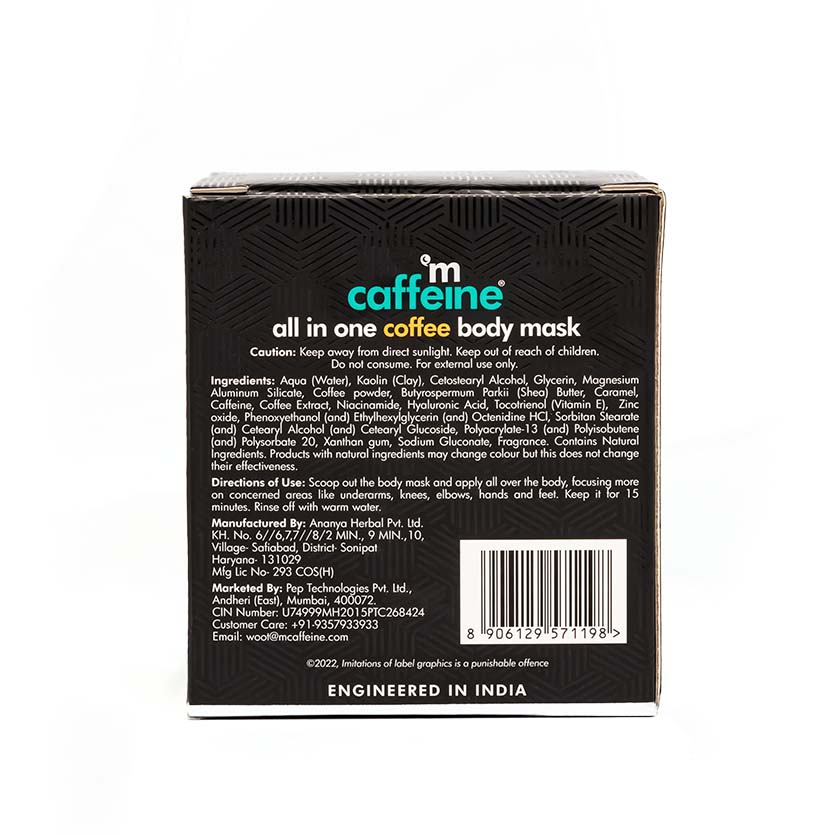 mCaffeine Coffee Body Mask To De-Tan & De-Pigment With Niacinamide - 250g