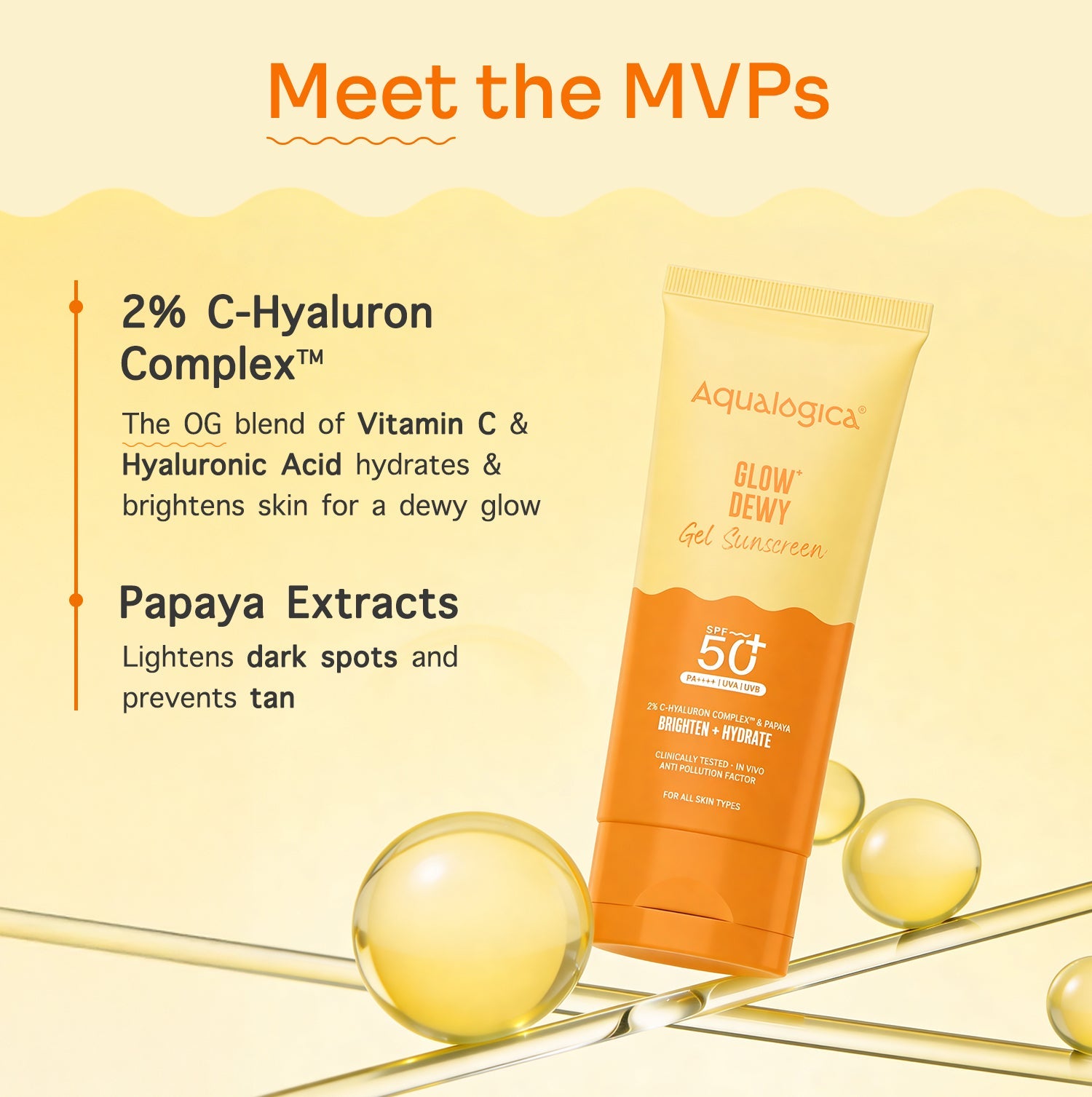 Aqualogica Glow+ Dewy Gel Sunscreen In-Vivo Tested Spf 50+ Pa++++