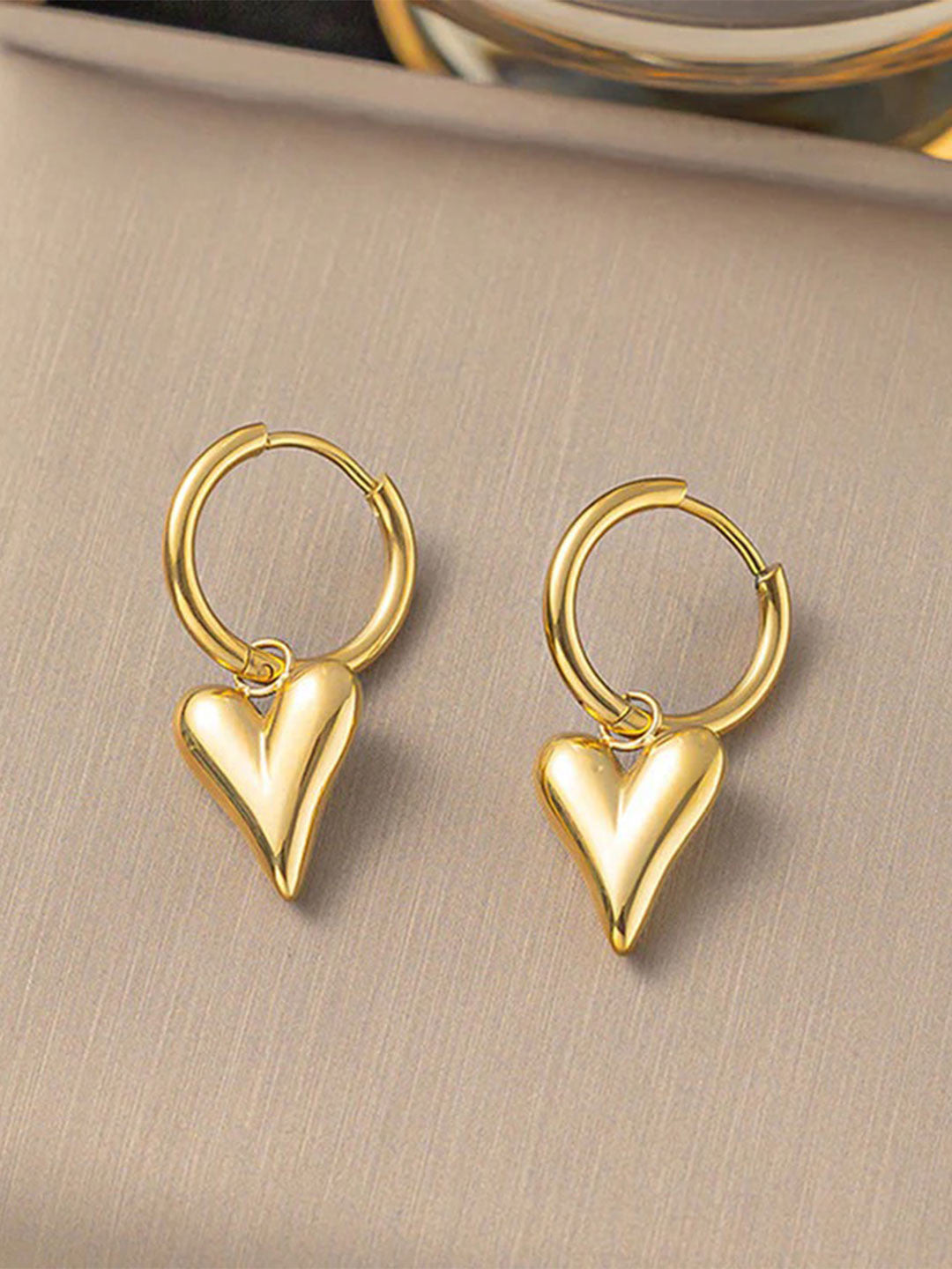 Salty Golden Heart Hoop Earrings