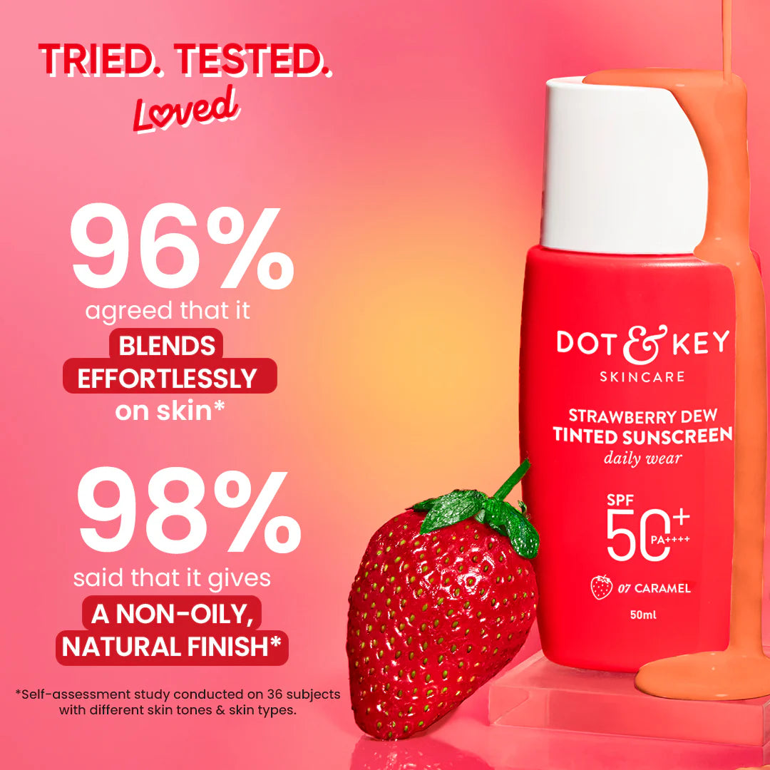 Dot & Key Strawberry Dew Tinted Sunscreen 01 Porcelain + Vitamin C + E Moisturizer