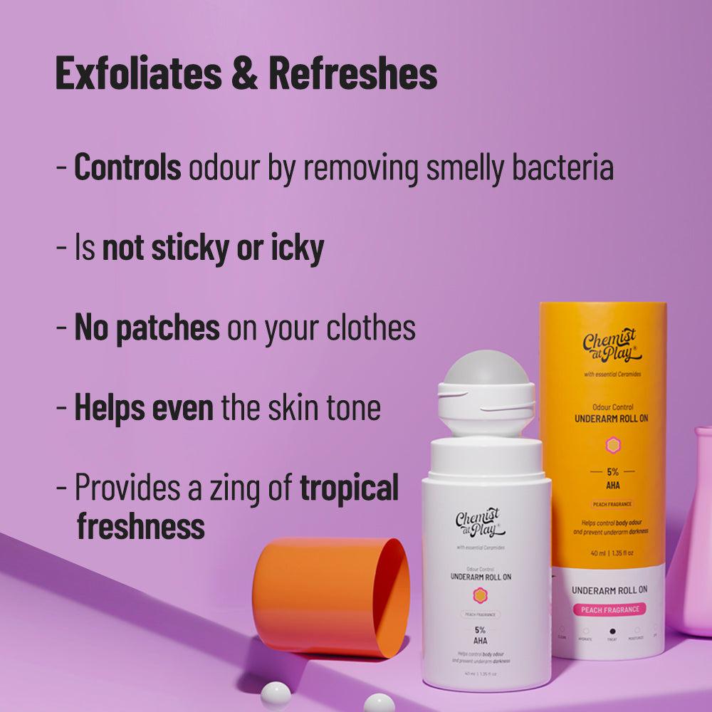 Chemist at Play Exfoliating Body Wash & Peach Roll On