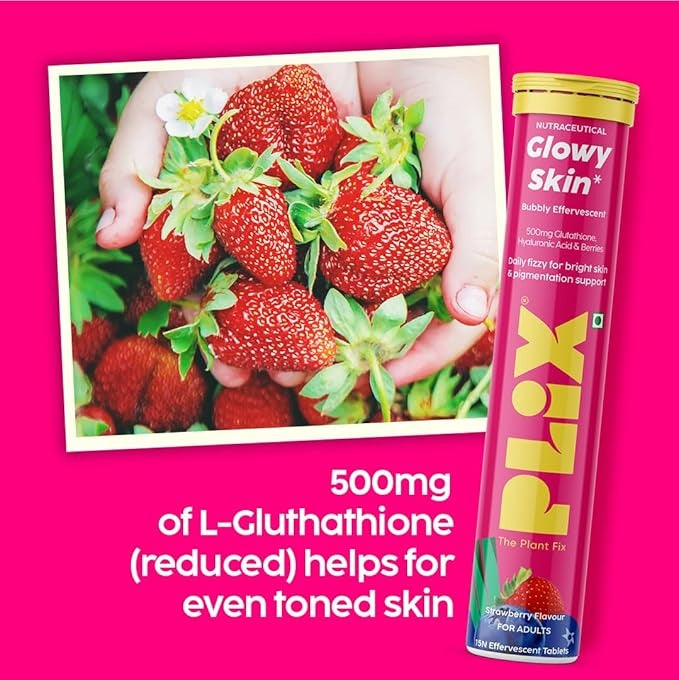 Plix Skin Glow Glutathione Tablets (Strawberry, Pack of 6)