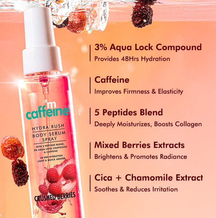 mCaffeine Hydra Rush Body Serum Spray - Crushed Berries