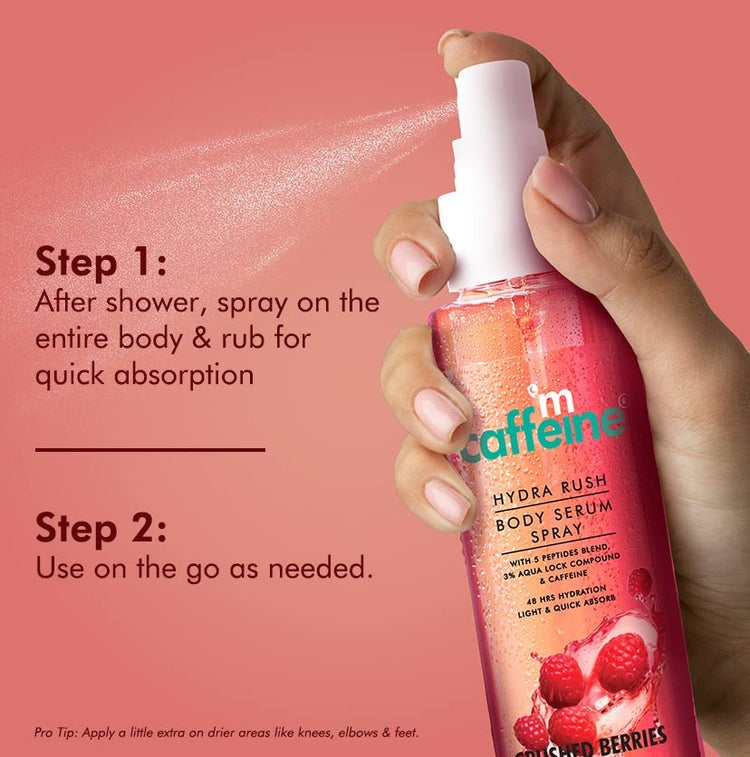 mCaffeine Hydra Rush Body Serum Spray - Crushed Berries