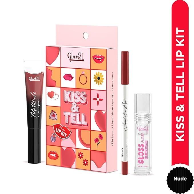 Glam21 KISS & TELL Lipkit - Nude Shades