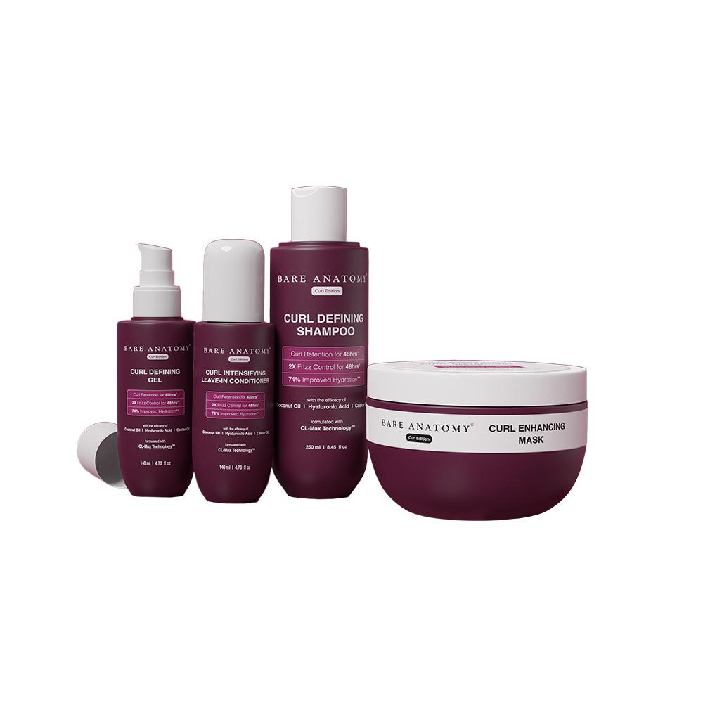 Bare Anatomy Curl Defining Kit- Shampoo Leave-in Conditioner Mask & Gel