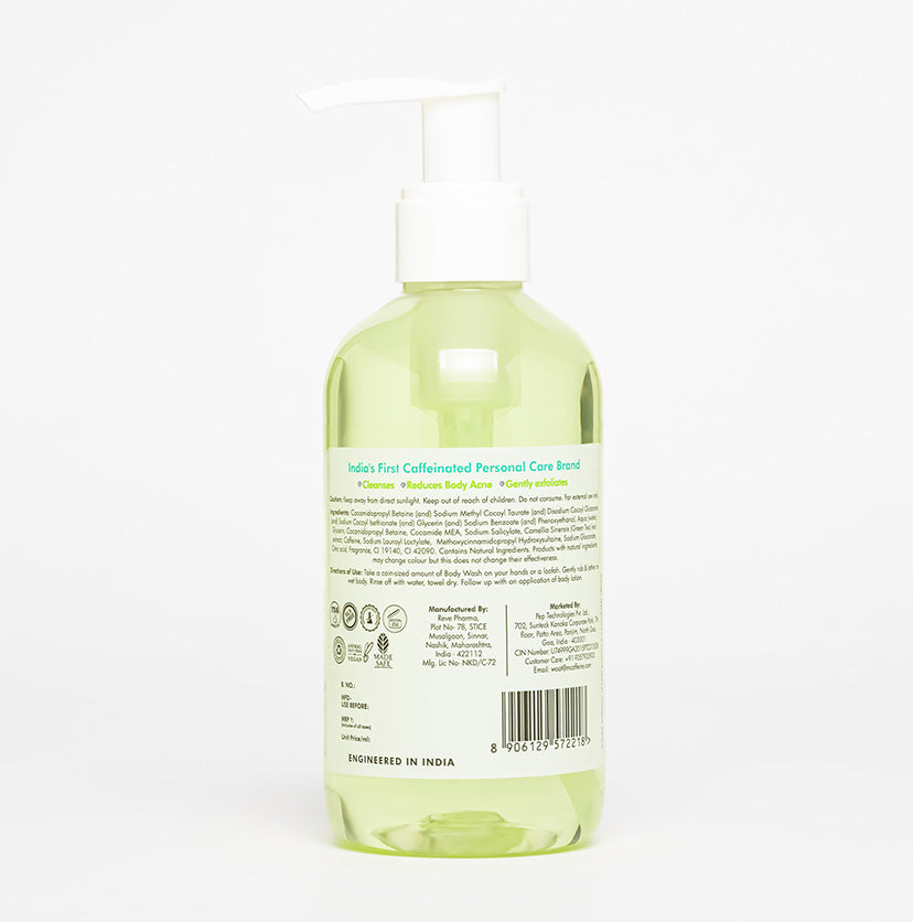 mCaffeine Green Tea & 1% Bha-Salicylic Acid Body Wash - 200ml