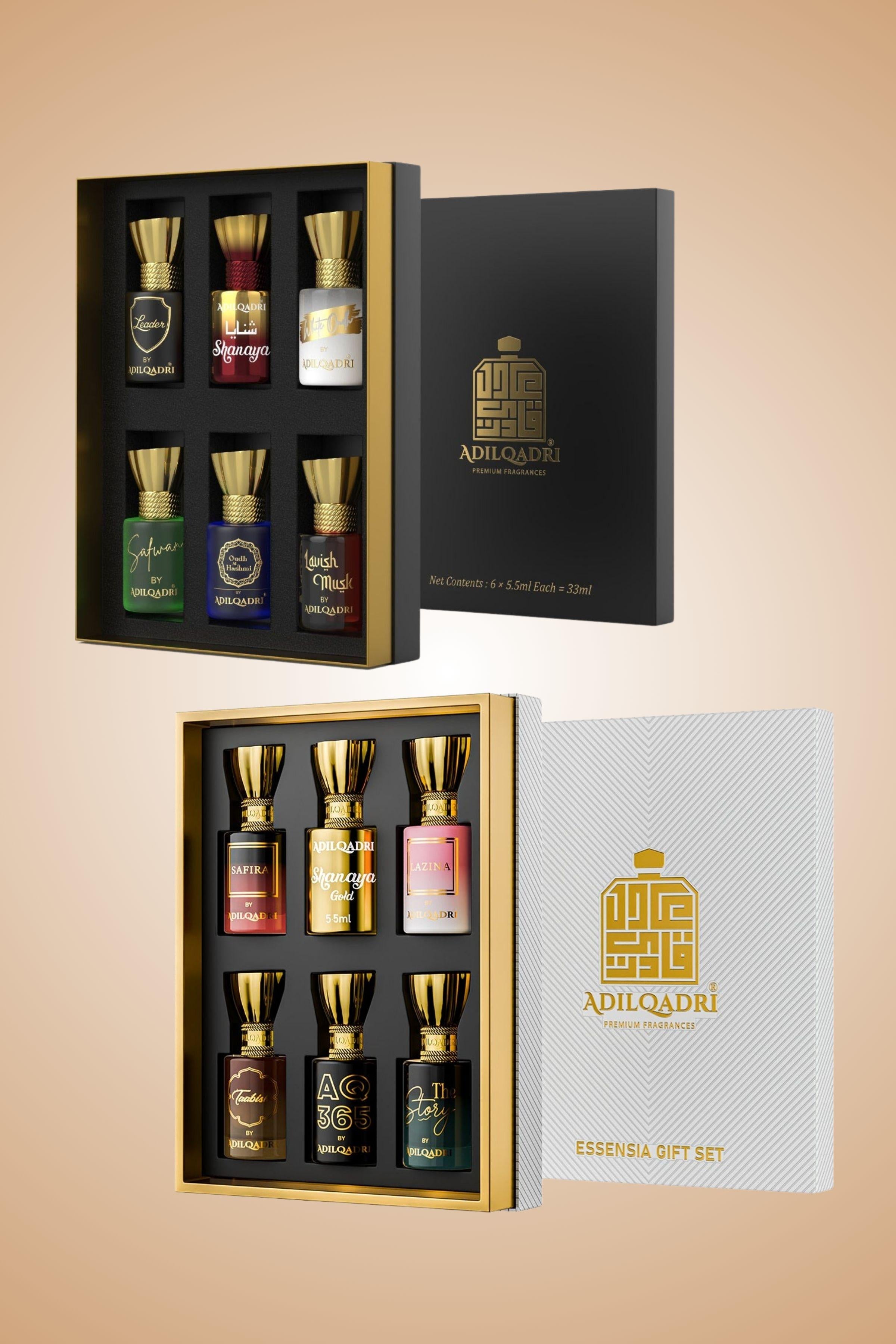 AdilQadri Assorted and Essensia Luxury Attar Perfume Gift Set Pack of 2 (6 × 5.5Ml)