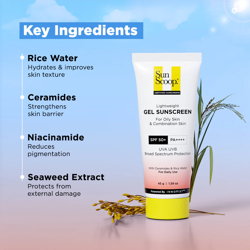 Sunscoop Ceramides & Rice Water Gel Sunscreen SPF 50+ PA++++ (45g)