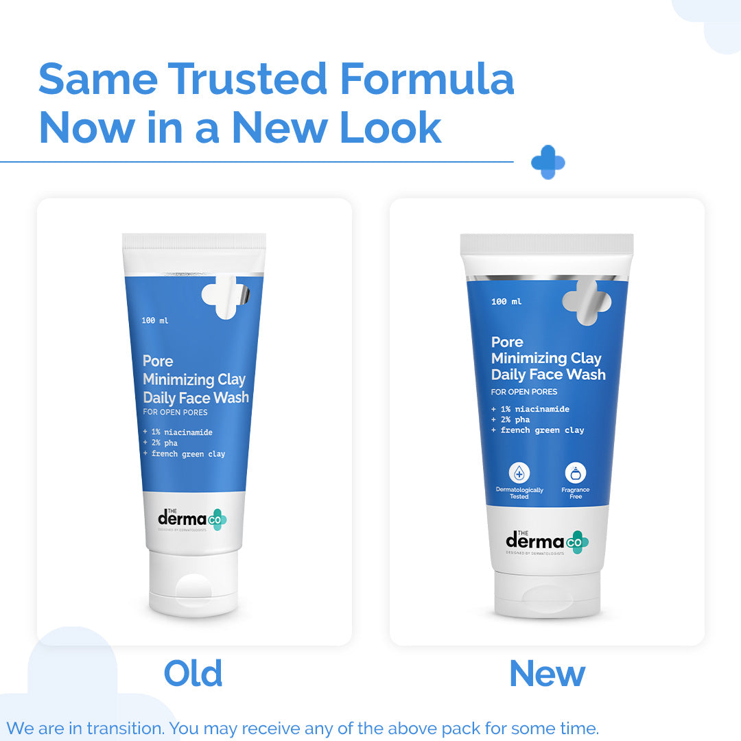 Derma Co Pore Minimizing Clay Daily Face Wash with 1% Niacinamide & 2% PHA - 100ml