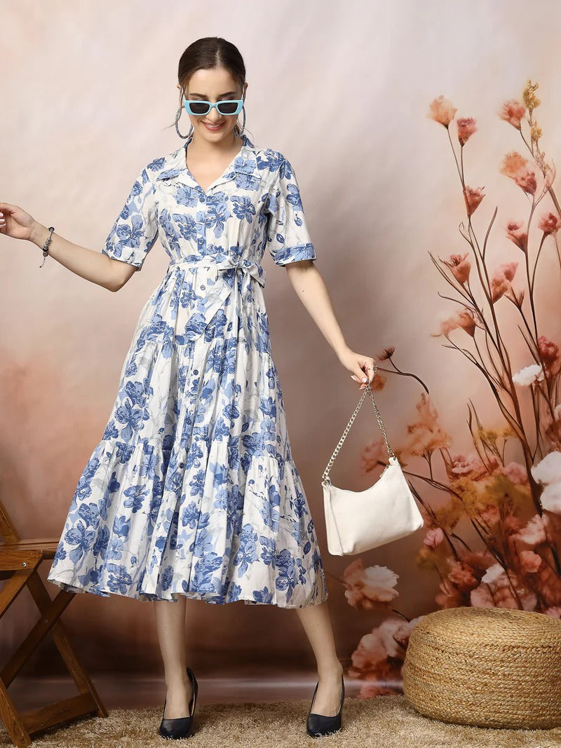 Stylum Floral Print Fit & Flare Maxi Dress