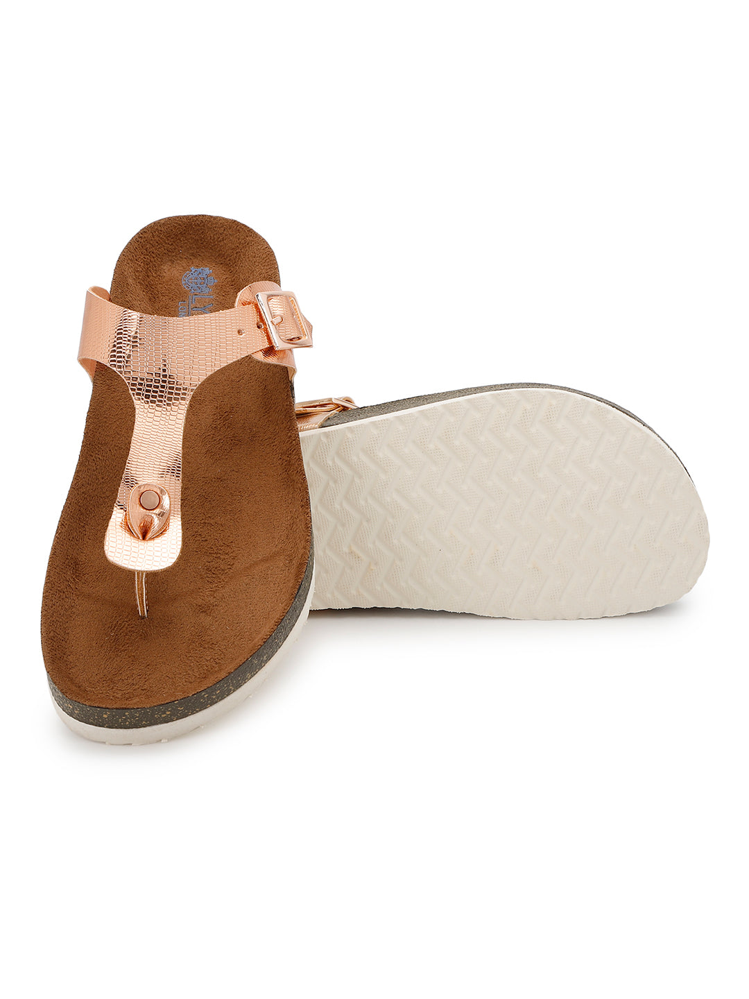 LYDC London - Rose gold L Grain Sandals for Women - Regent - Rose gold