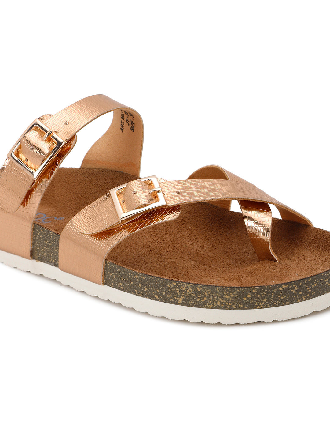 LYDC London - Rose gold L Grain Sandals for Women - Soho - Rose gold
