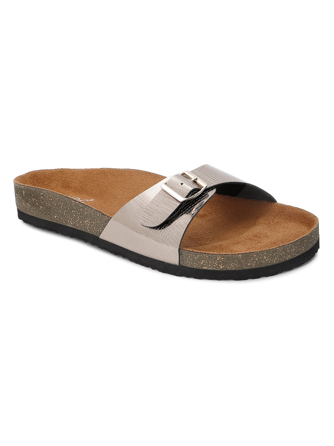LYDC London - Gunmetal L Grain Sandals for Women - Camden - Gunmetal