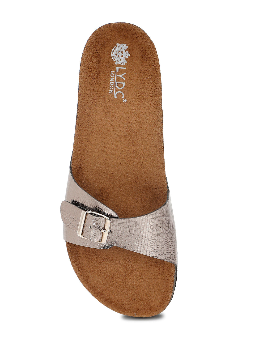 LYDC London - Gunmetal L Grain Sandals for Women - Camden - Gunmetal