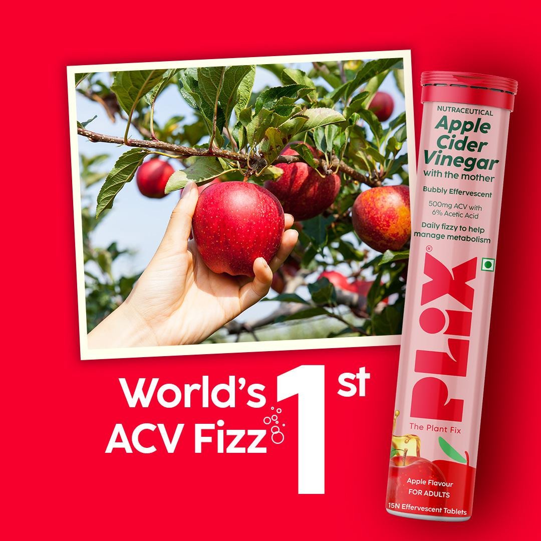 Plix ACV Effervescent Tablets (Multi Flavour, Pack of 4)