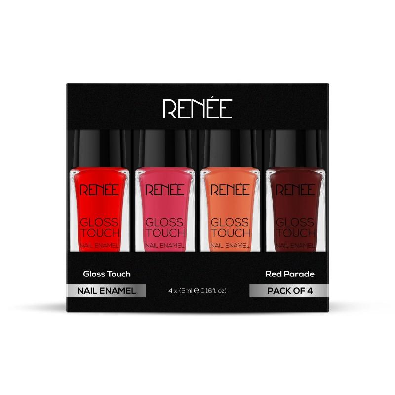 Renee Gloss Touch N03 Red Parade - Set of 4 Nail Enamels