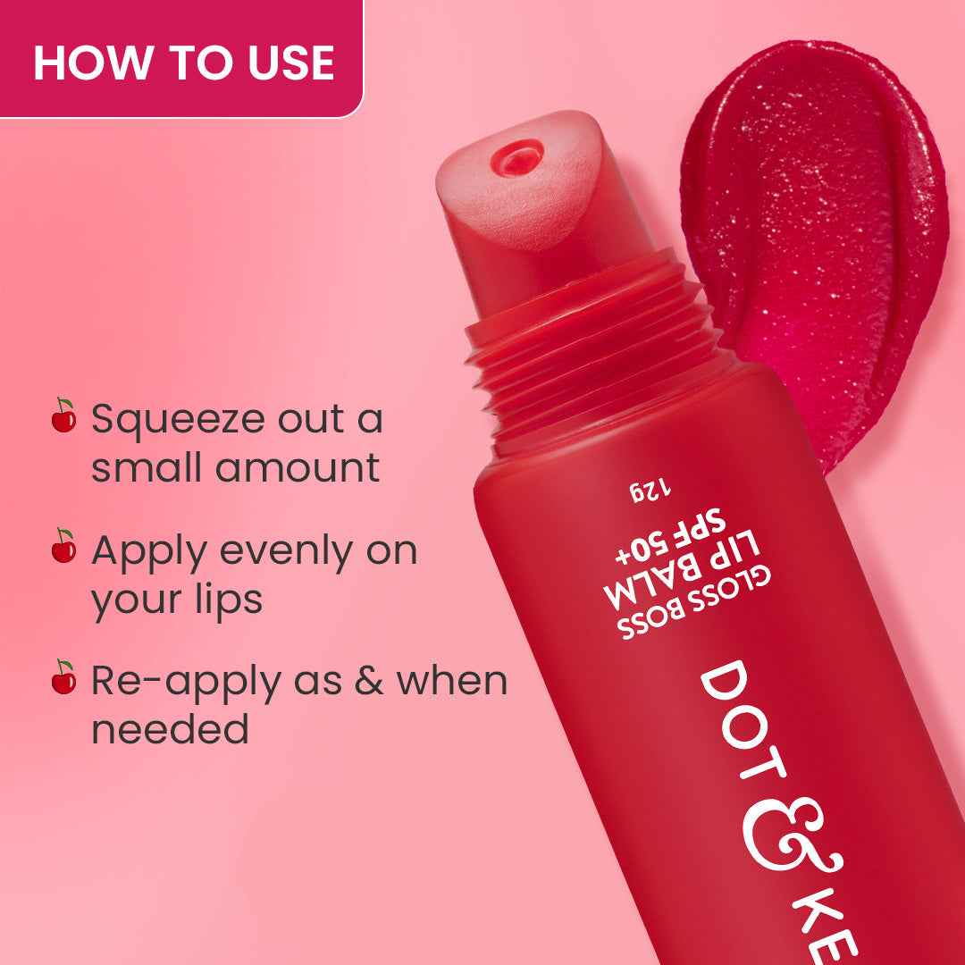 Dot & Key Vitamin C + E Gloss Boss Lip Balm In-Vivo Tested SPF 50+ PA+++ - Cherry Pop Medium Tinted