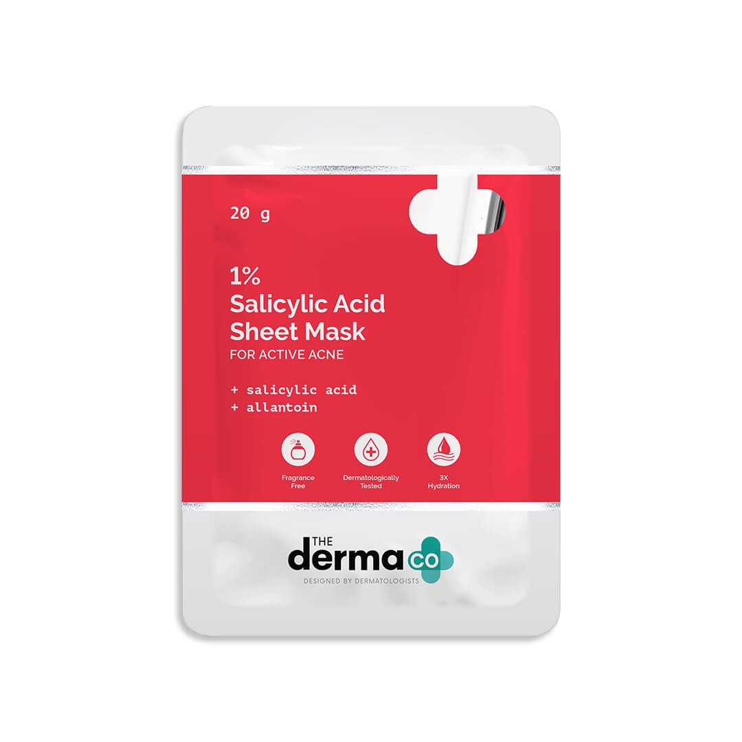 Derma Co 1% Salicylic Acid Sheet Mask With Salicylic Acid & Allantoin - 20g