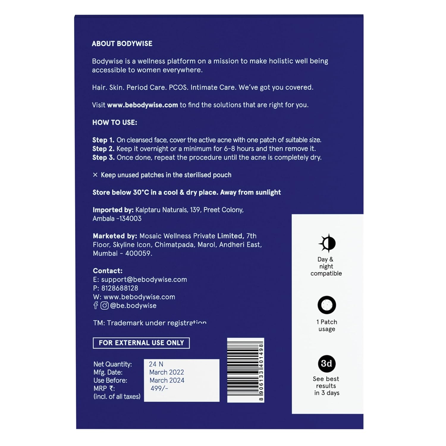 Be Bodywise Acne Pimple Patch