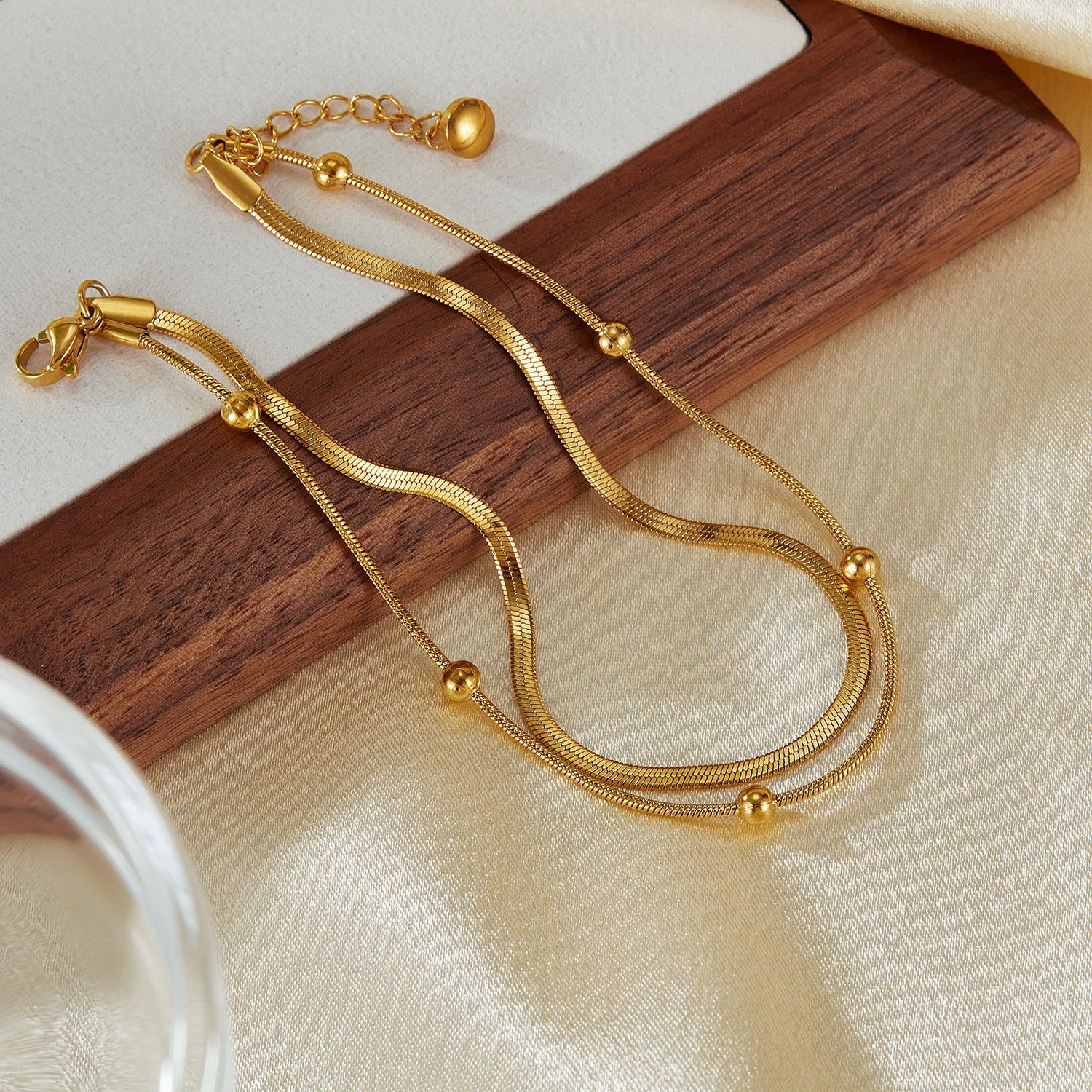 Salty Golden Orbit Anklet