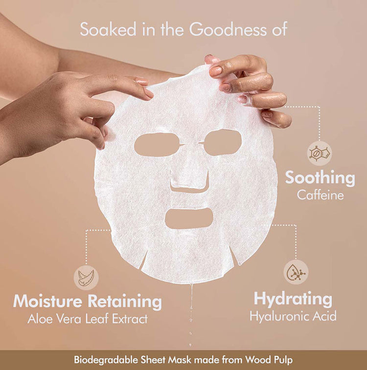 mCaffeine Hydrating & Clarifying Sheet Masks - Pack of 6