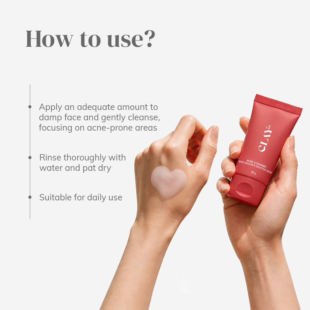 ClayCo Acne Face Wash with 2% Sulfur & Salicylic Acid - 50g
