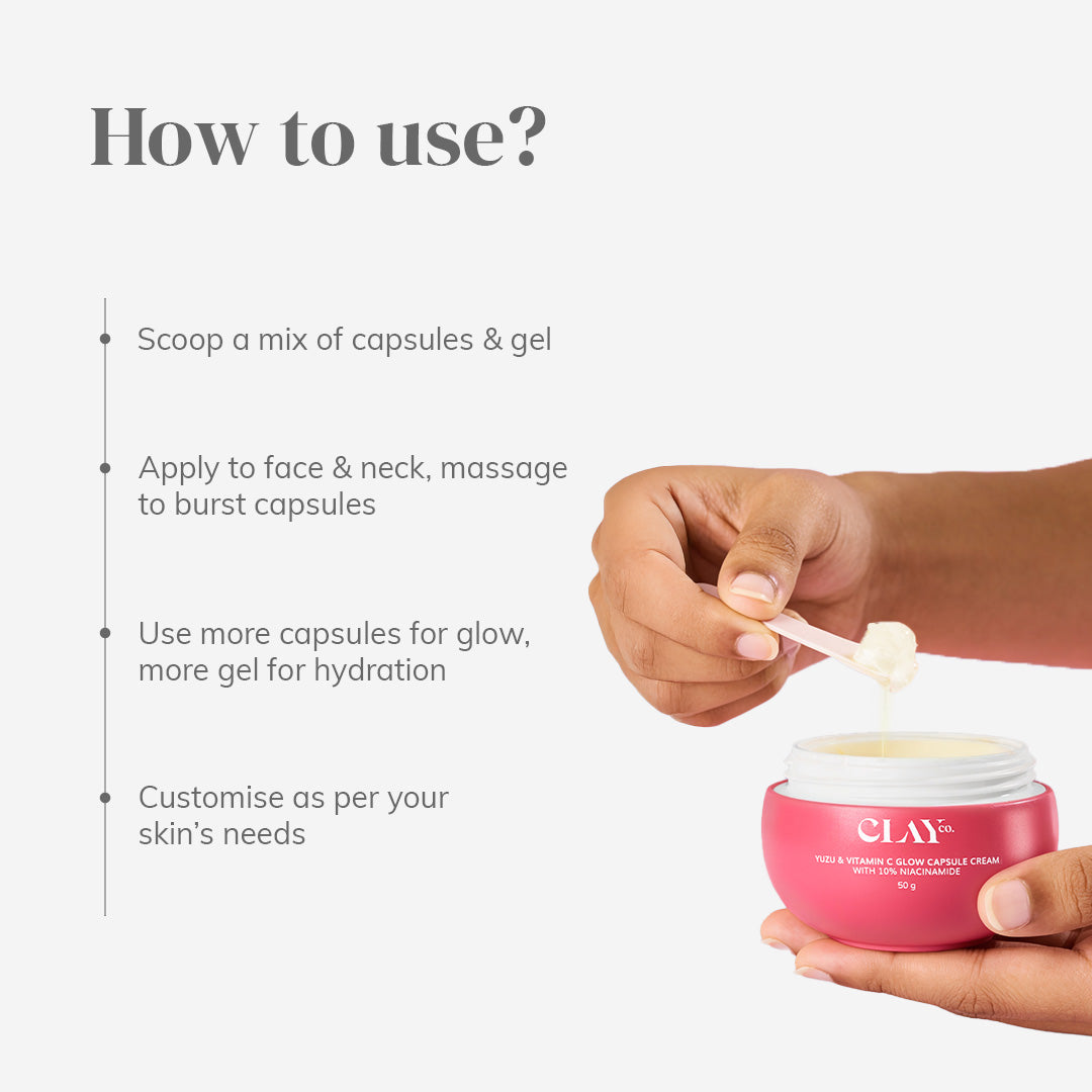 ClayCo Yuzu & Vitamin C Glow Capsule Cream with 10% Niacinamide - 50g