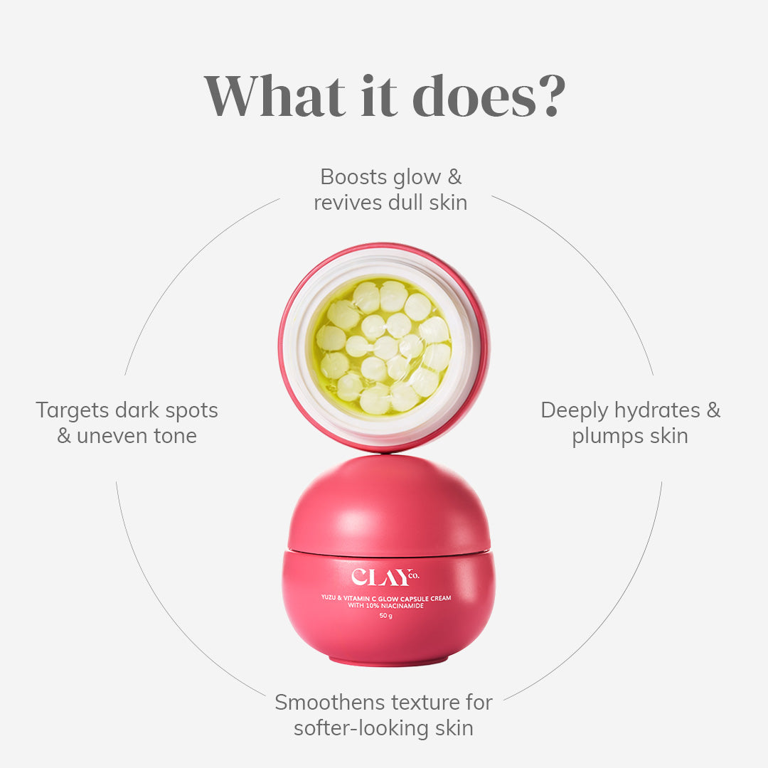 ClayCo Yuzu & Vitamin C Glow Capsule Cream with 10% Niacinamide - 50g
