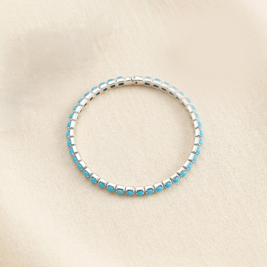 Salty Set of 4 Blue Ivory Stretchable Band