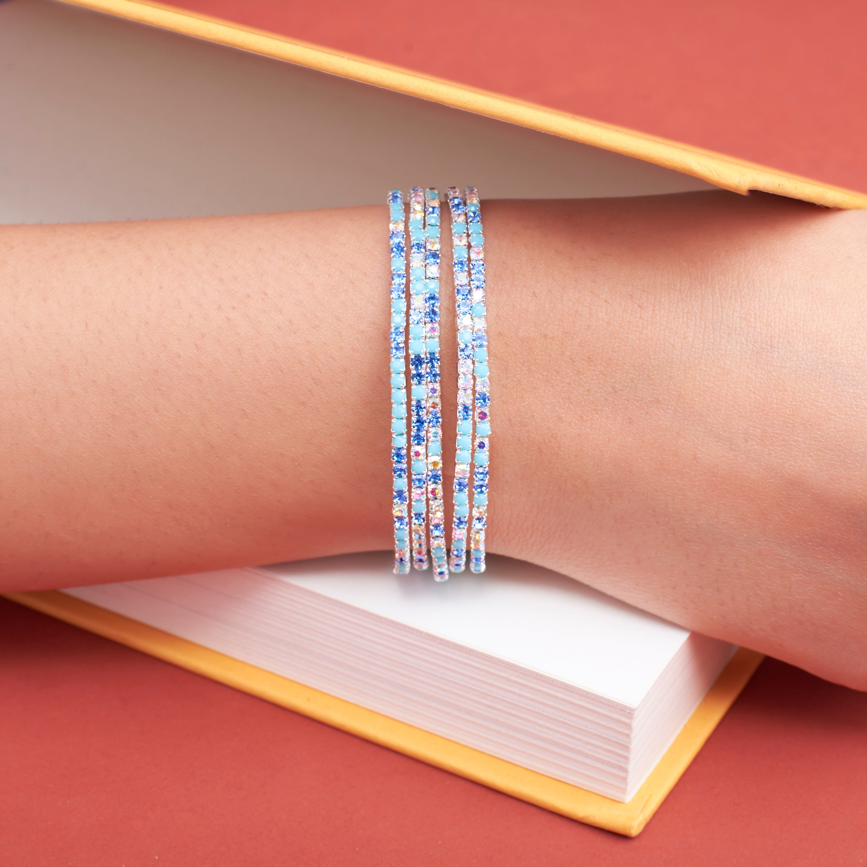 Salty Cerulean Sky Stretchable Bands (Set of 5)