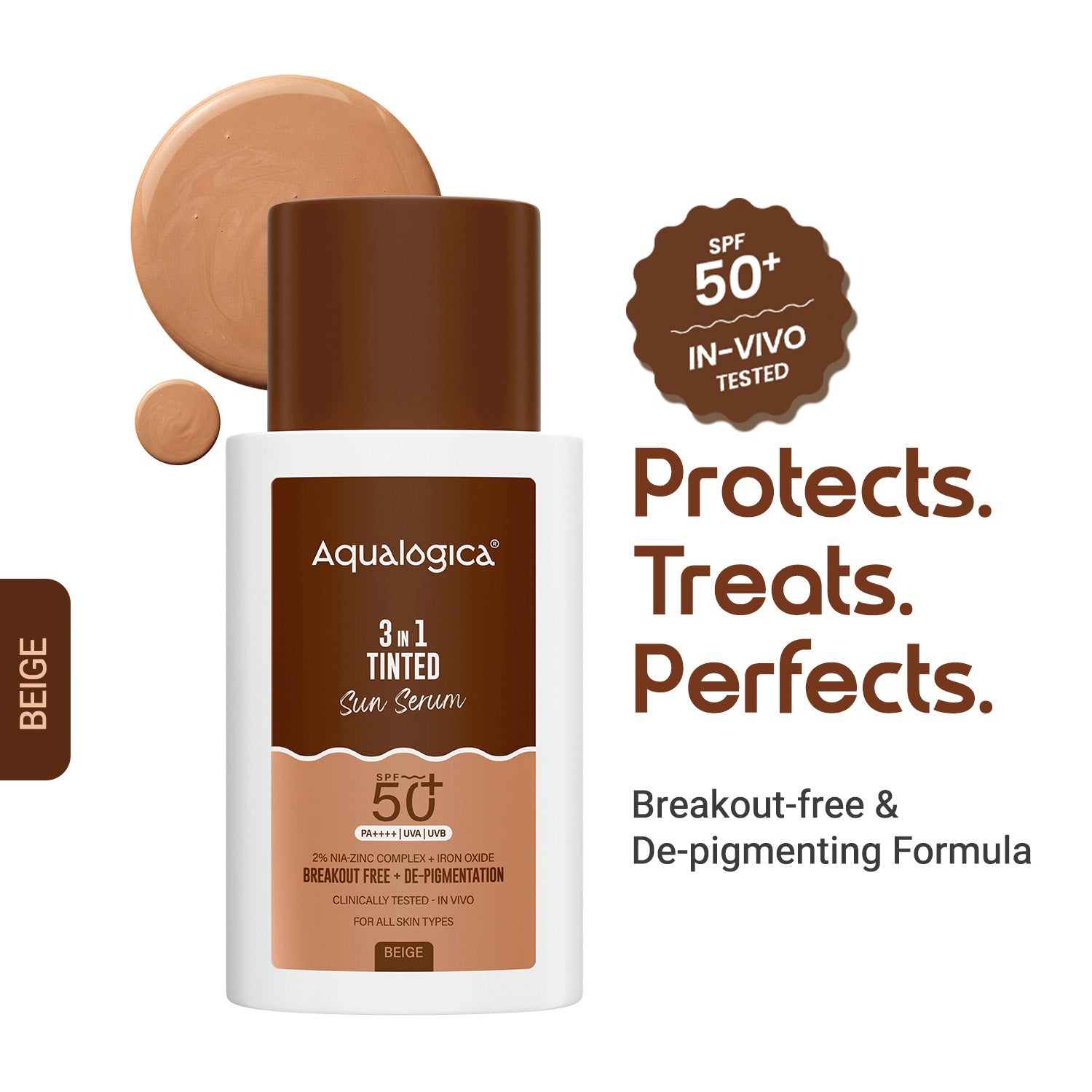 Aqualogica 3-In-1 Tinted Sun Serum - 50g