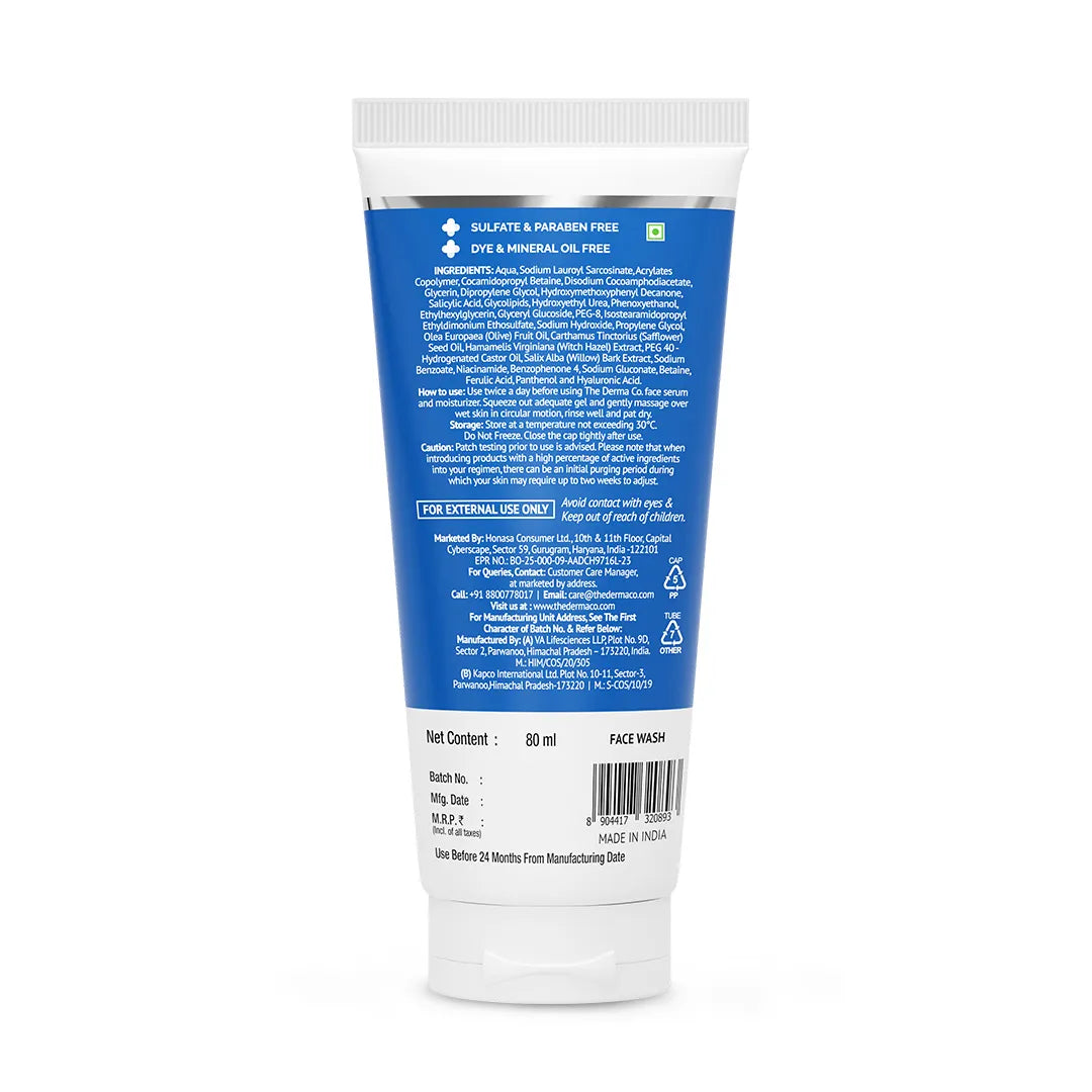 Derma Co 2% Salicylic Acid Gel Face Wash with Salicylic Acid & Witch Hazel