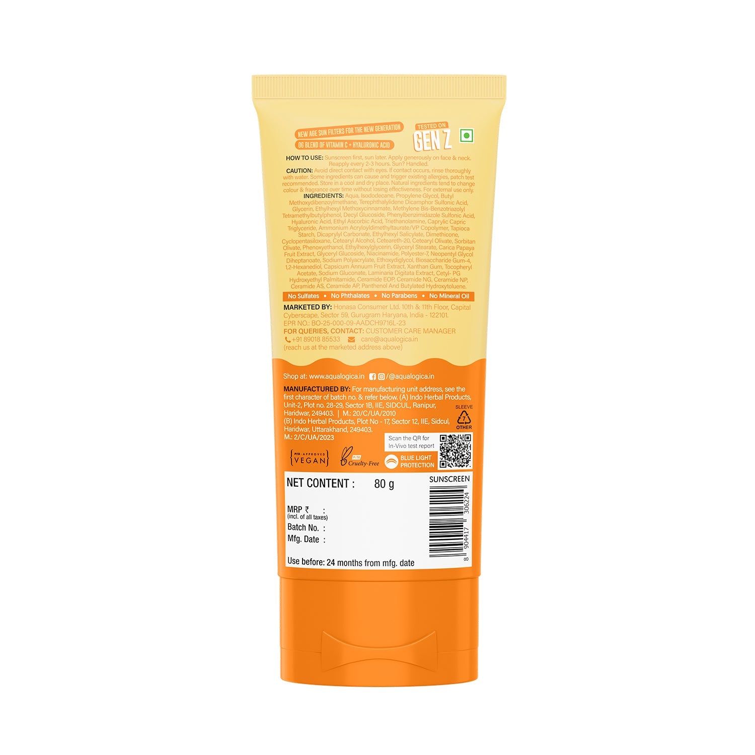 Aqualogica Glow+ Dewy Gel Sunscreen In-Vivo Tested Spf 50+ Pa++++