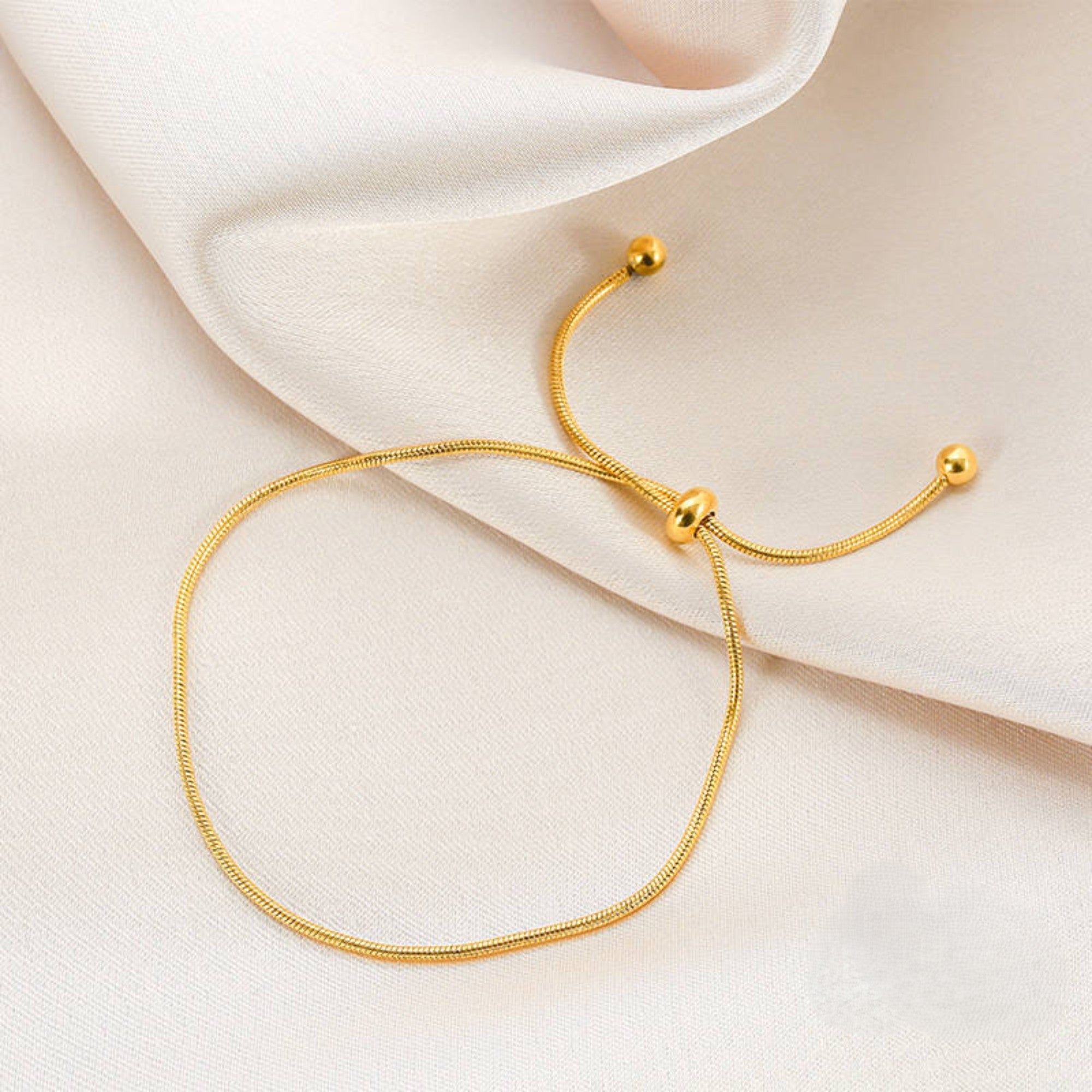 Salty Solitude Gold Slider Bracelet