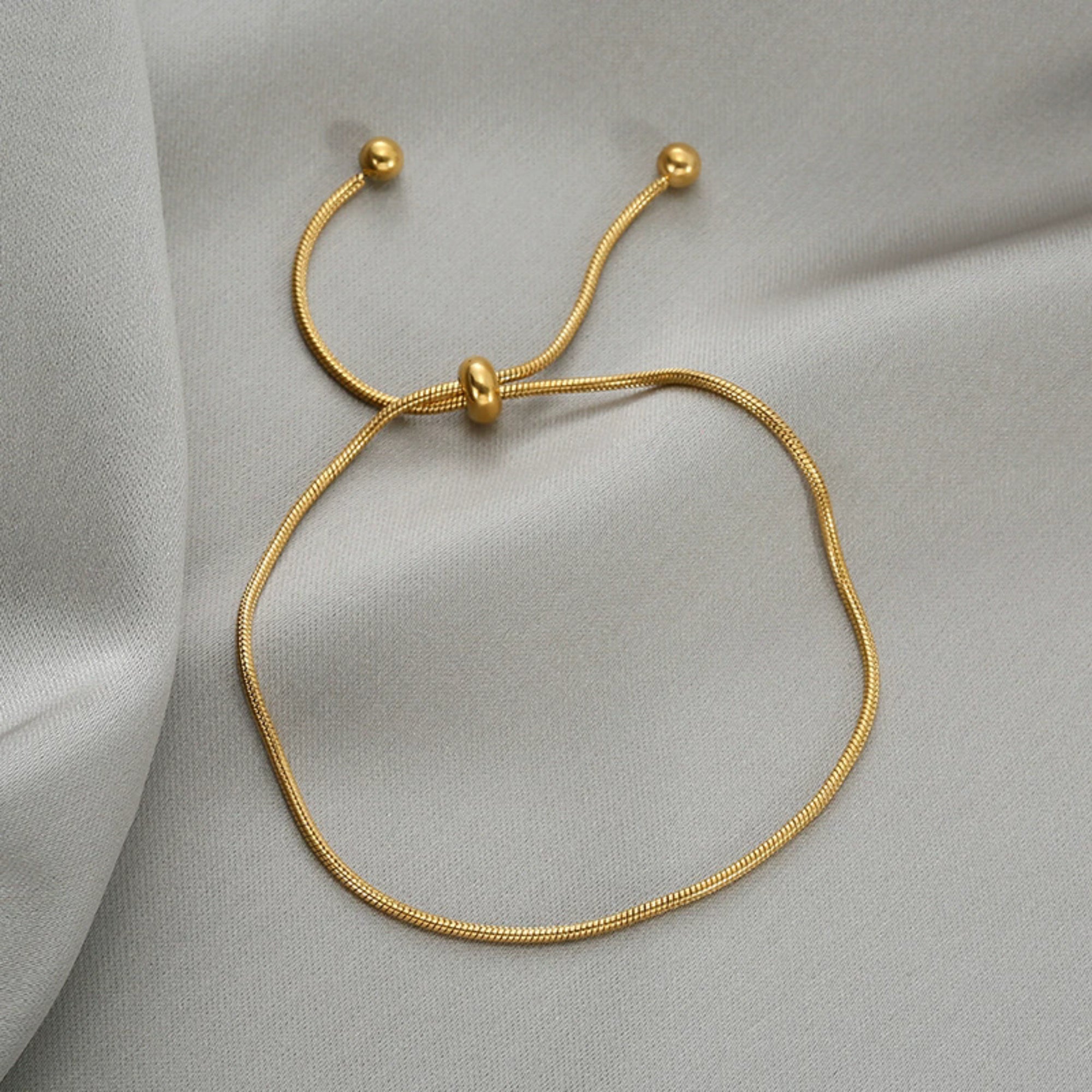 Salty Solitude Gold Slider Bracelet