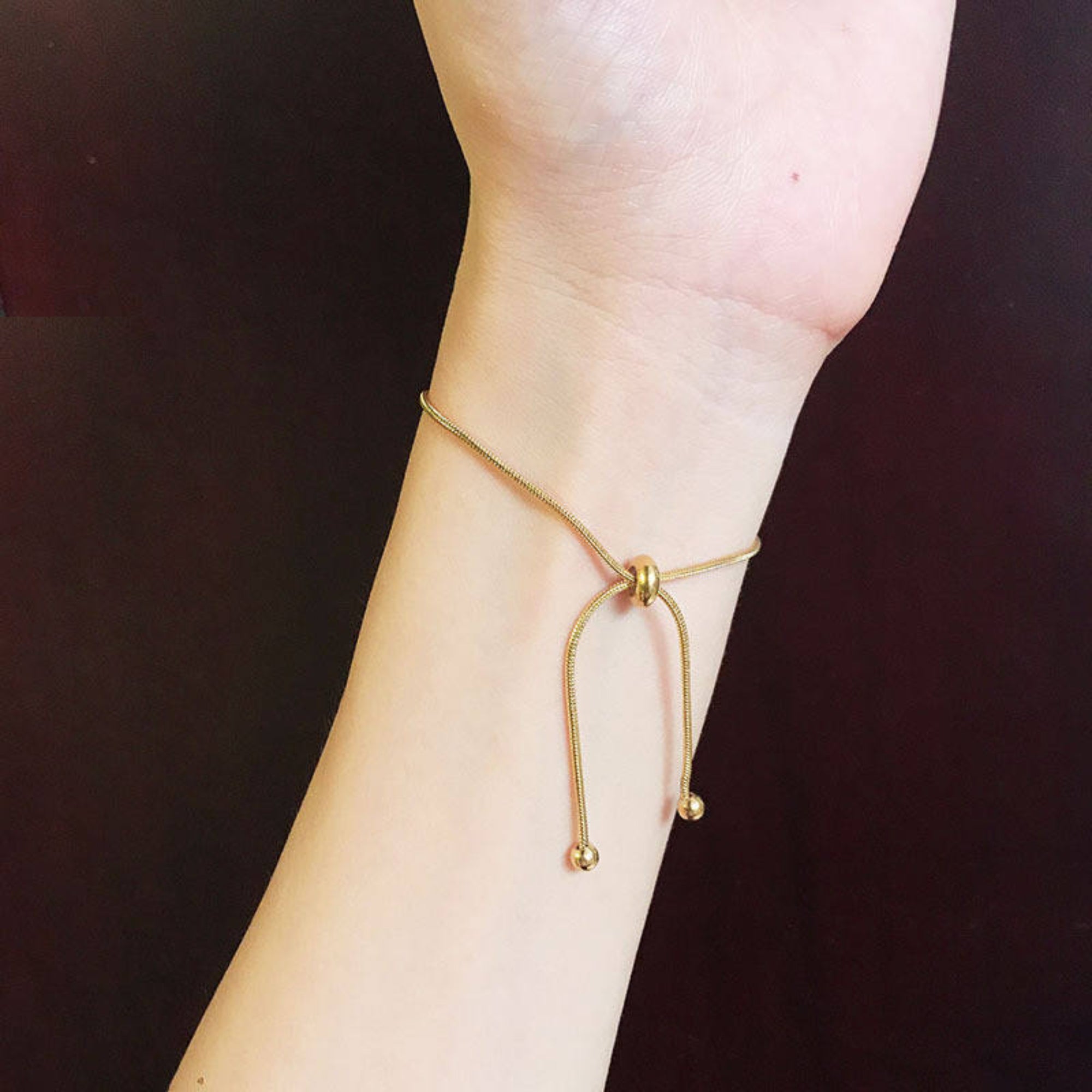 Salty Solitude Gold Slider Bracelet