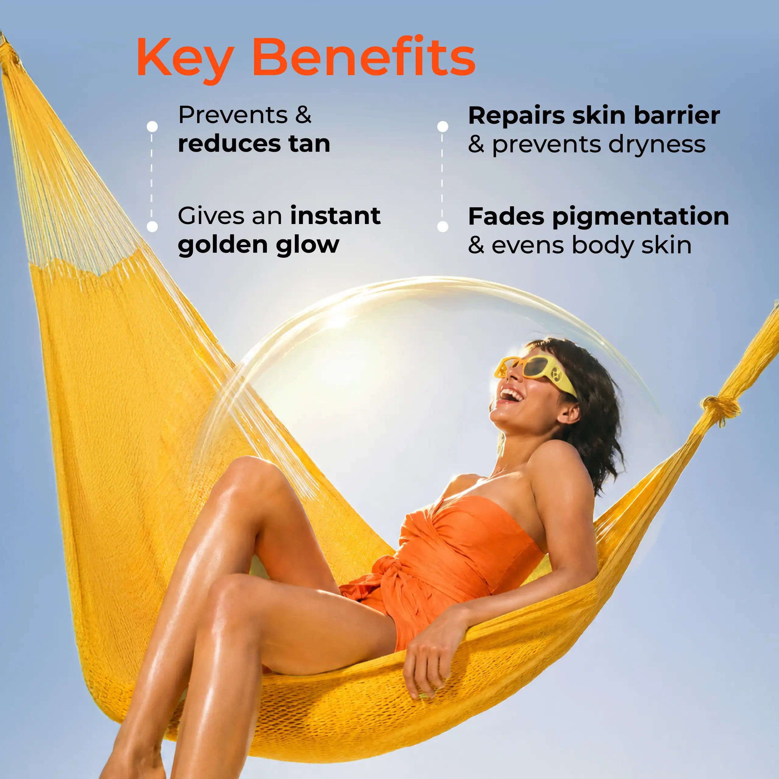 Foxtale Hula Hoop Golden Armour Body Glow Sunscreen SPF 50, In-Vivo Tested with PA+++