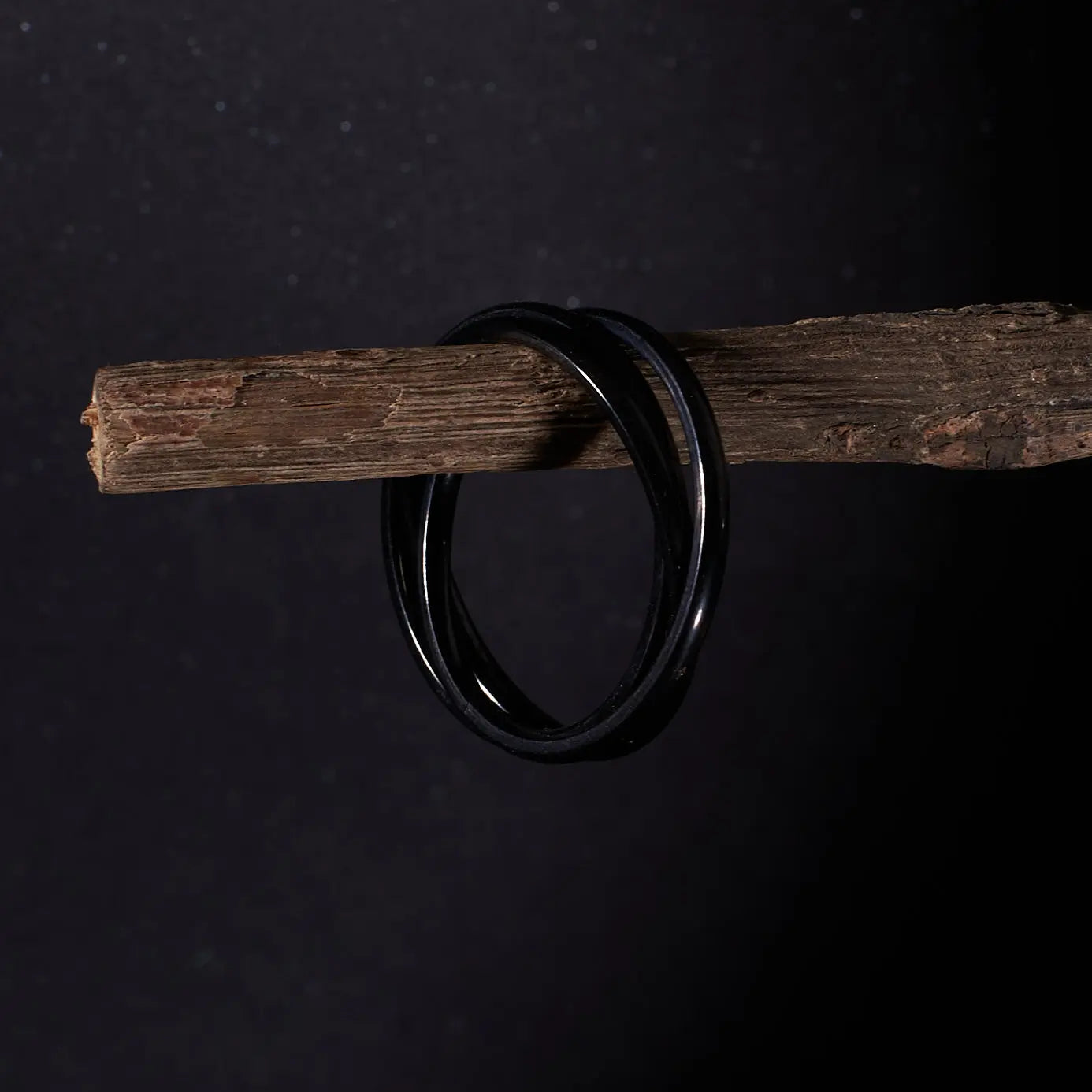 Salty Black Geometric Ring