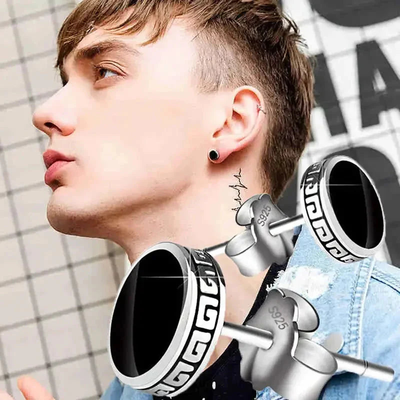 Salty Black Simple Studs