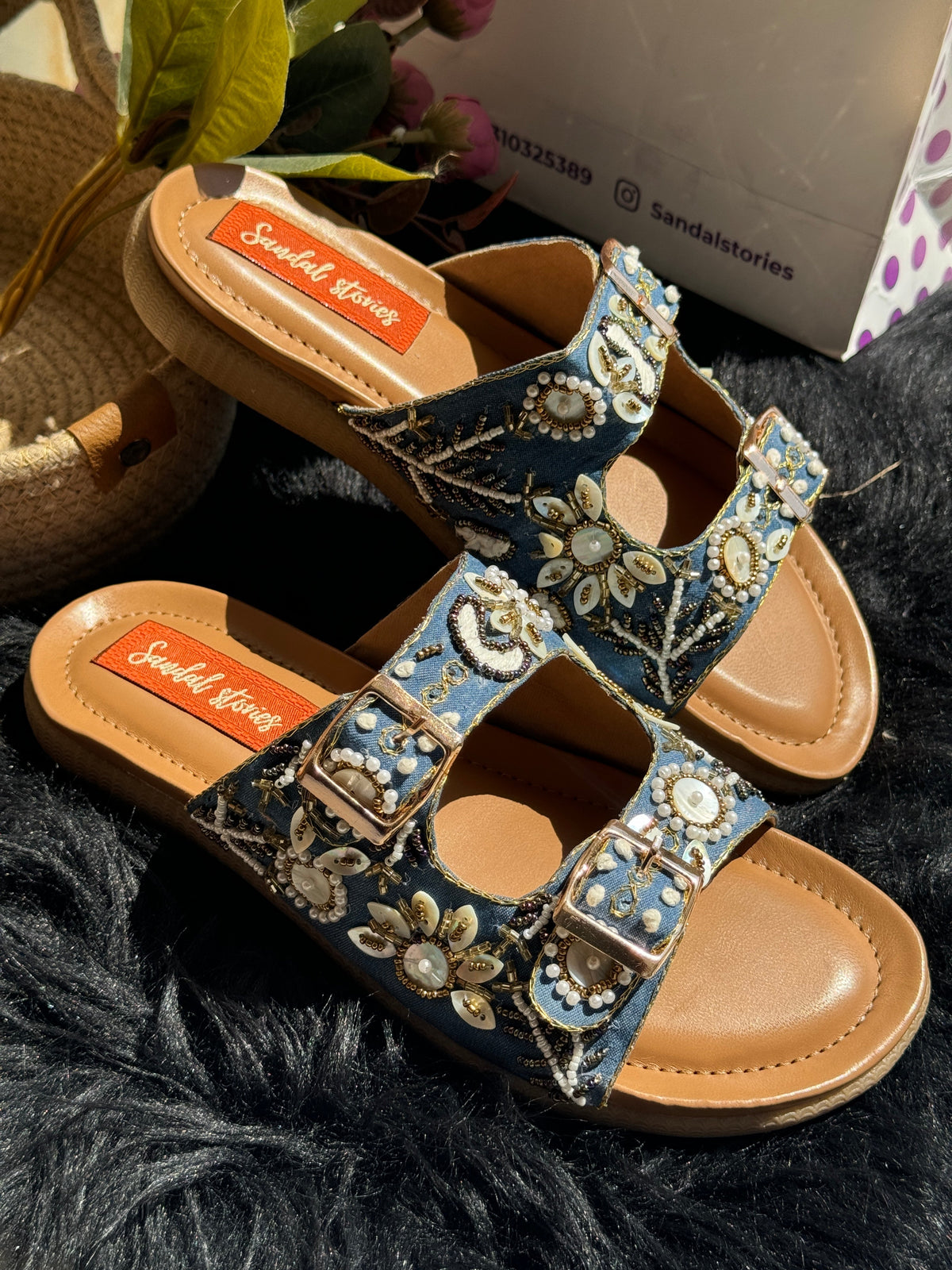 Sandal Stories Doctor Sole Embroidered Slider